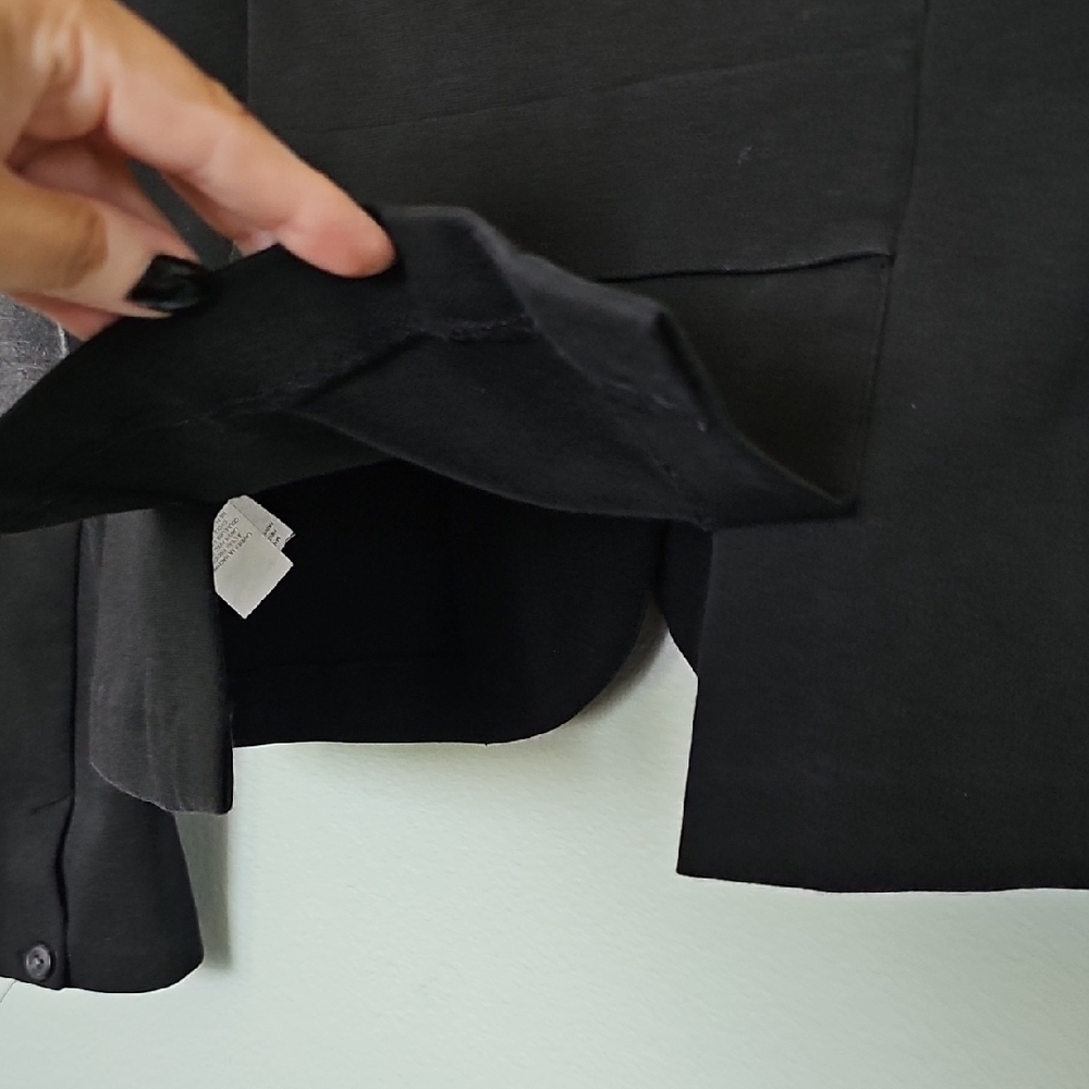 Kensie Preppy Black Sweater Knit Blazer with Gray Collar and Elbow Patches XS - Picture 9 of 9